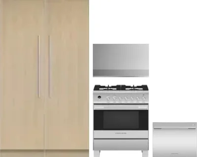 5 Piece Package Includes Refrigerator, Freezer, Range, Hood And Dishwasher
